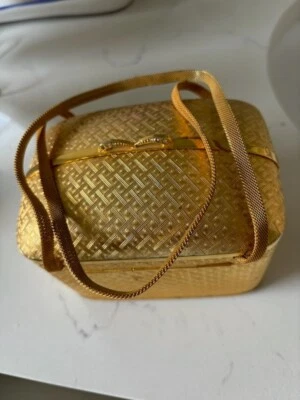 Vintage Walborg Basket Purse Gold Metal 1950'S Made In Italy - Image 1 of 4