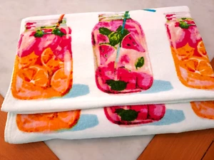 Kassatex Kassa Beach Towel Summer Fruit Cocktails 36x68" Soft Cotton NWT - Picture 1 of 11