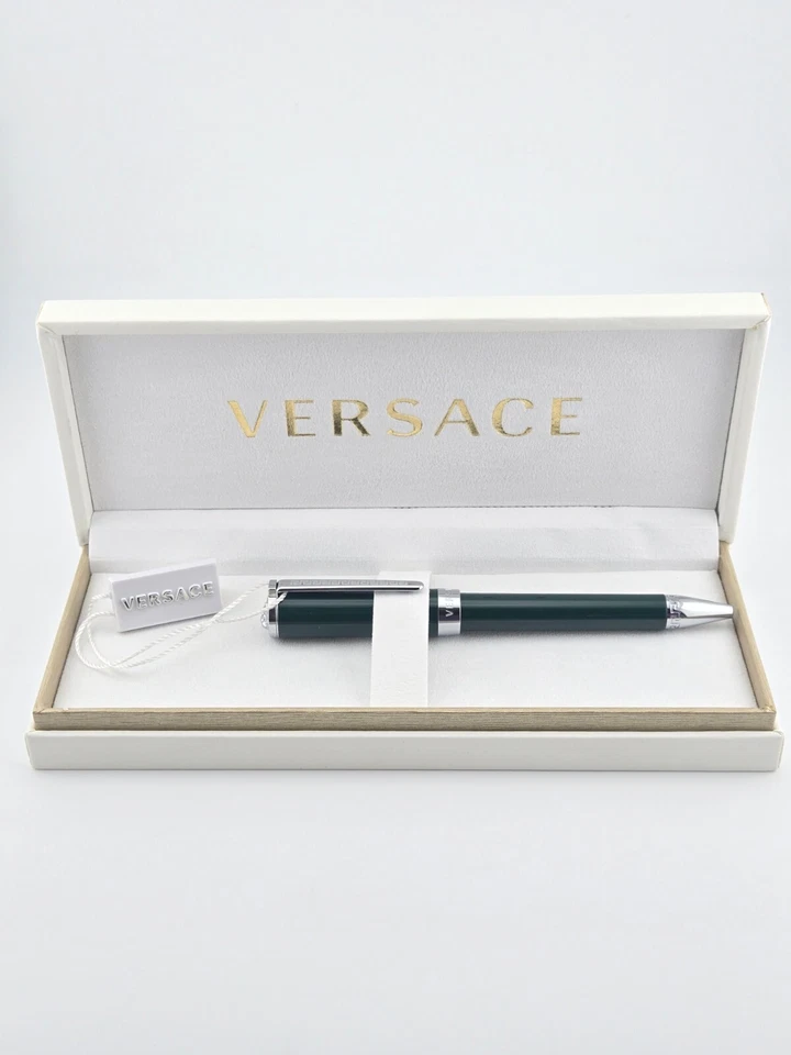 Caneta esferográfica Versace Olympia verde prata tinta azul - VRJCA0323 - Imagem 1 de 4
