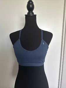 No Bull Sports Bra Womens Size Small Blue Yoga Gym Running Unpadded EUC - Picture 1 of 4