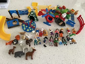 Playmobil Bulk Lot Of Figures Little People + Farm Animals Accessories - Picture 1 of 4