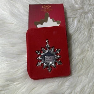 Lenox “Wishing You Joy and Happiness” Snowflake Christmas Tree Ornament - Picture 1 of 7