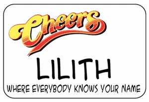 CHEERS LILITH NAME BADGE HALLOWEEN COSTUME PIN BACK COSPLAY PROP - Picture 1 of 2