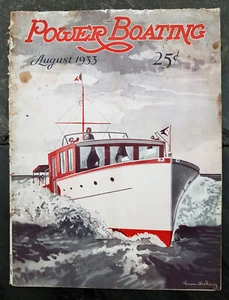 August 1933 Power Boating Magazine w/Dickey Cover - Imagen 1 de 3