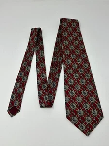 Vintage DUCKS UNLIMITED Silk Tie RED maroon Made in USA male female Mallards G7 - Picture 1 of 4
