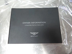 OEM Bentley Owner Information Consumer Protection Laws A9 (O4D) - Picture 1 of 7