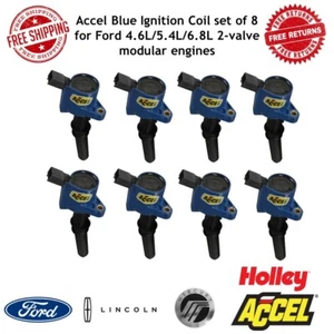 Accel Blue Ignition Coil set of 8 for Ford 4.6L/5.4L/6.8L 2-valve modular engine - Picture 1 of 9