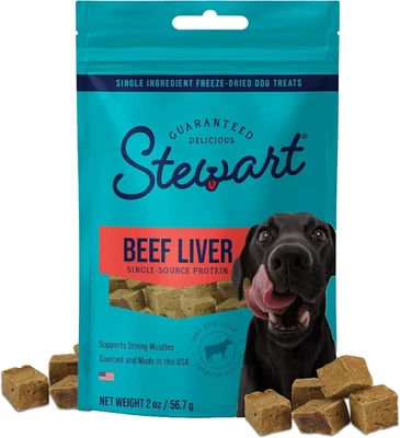 Stewart Freeze Dried Dog Treats, Beef Liver, 2 oz, Grain Free & Gluten Free, - Image 1 of 4
