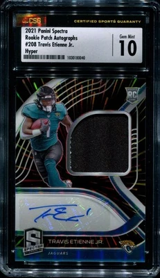 Travis Etienne -- CSG 10 -- Rookie Patch Auto Hyper /60 -- 2021 Spectra - Nice! - Image 1 of 2