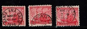 1932 U.S Commem 3c Arc & Dove LOT OF 3 Sc#736 Great Santa Ana City Cancels Wow! - Picture 1 of 1