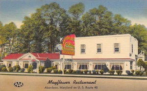 Mayflower Restaurant Motel US 40 Aberdeen Maryland 1962 linen postcard - Picture 1 of 2