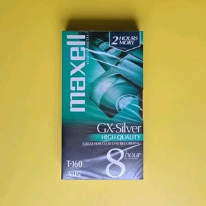 Maxell GX-Silver T-160 VHS Video Cassette 8 Hour Tape NEW SEALED - Picture 1 of 4