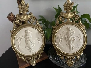 Decorazione Parete Vintage Siroco Cammeo Rilievo Targa 14” MCM Dea Greca Set Donna - Foto 1 di 15