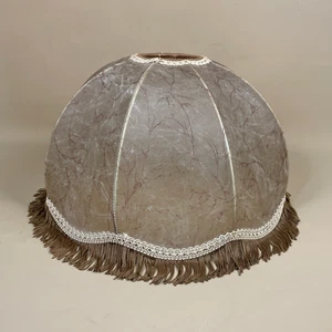 Antique French Lamp Shade Lampshade Dome Lightshade Lamp Tassel Vintage Opaque - Picture 1 of 10