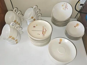 53 piezas Vintage MCM Florence Prolon Platos Tazas Cuencos Vajilla Chanticleer Melmac - Imagen 1 de 20