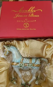 Krinkles White Horse Jeweled Box Department 56 Trinket Enameled Christmas RARE - Picture 1 of 7