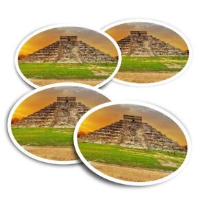 4x Round Stickers 10 cm - Kukulkan Pyramid Chichen Itza Mexico  #16209