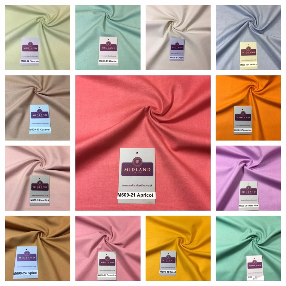 Plain Coloured True Craft 100% Cotton Dressmaking Patchwork Fabric 44" M609 lot2 - Image 1 of 1