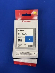 GENUINE CANON PFI-102C Cyan IPF500 IPF600 IPF700 Factory Sealed 2018 - Picture 1 of 2