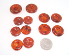 Lot of 12 Reddish Amber Color Bakelite Buttons