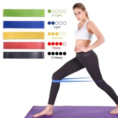 URBANWAZE 5er Set Widerstandsbänder Übungsschleife Fitness Sport Home Gym Yoga Latex