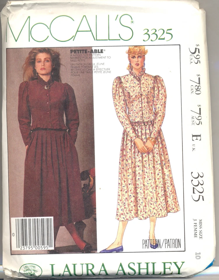 McCall 2770 Detachable Lined Coat Size 14 Bust 36 Sewing Pattern Uncut 1986