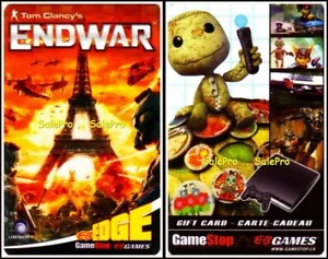 2x EB GAMES GAMESTOP TOM CLANCY'S END WAR EIFFEL TOWER COLLECTIBLE GIFT CARD LOT - Picture 1 of 4