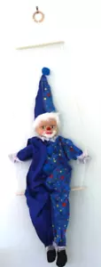 vintage Clown Sitting on a Swing (80cms) - Picture 1 of 3