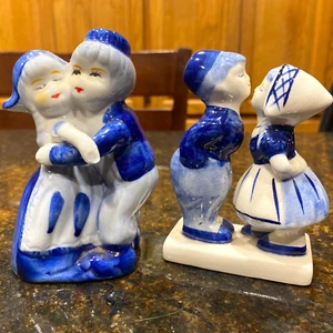 Set of 2 Delft DAIC DECO Kissing Dancing Boy and Girl Figurines - Picture 1 of 12