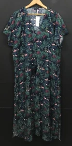 NWT $198 Vineyard Vines Textured Button-Front Flamingo Palm Kaftan Dress Size XL - Picture 1 of 7