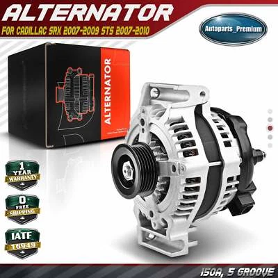 Alternador para Cadillac SRX 2007-2009 STS 2007-2010 150A 12V CW polea de 5 ranuras Foto 1 de 4
