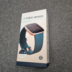 Fitbit Versa 2 Smartwatch Copper Rose Case Emerald Classic Band Alexa New Rare - Picture 1 of 6