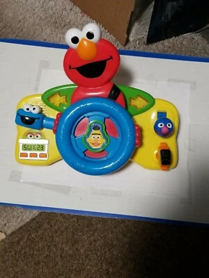 Sesame Street Elmo Giggle 'n Go Driver Steering Wheel Toy Mattel 2006;Very Nice! - Imagem 1 de 4