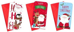 Pack Of 3 Christmas Money Wallet Gift Cards & Envelopes - Cute Santa Designs - Picture 1 of 4
