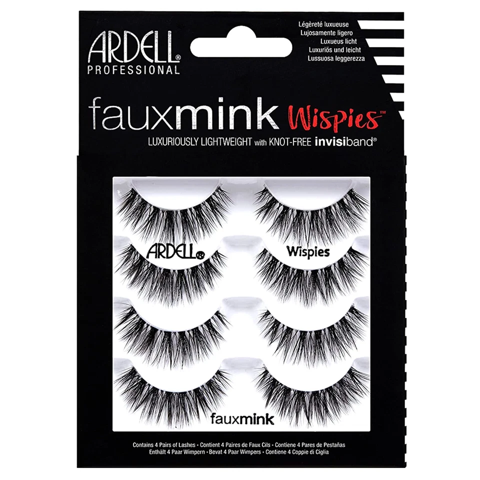 Ardell Faux Mink Wispies False Eyelashes, Natural Wispy Lash Clusters, Black, 4 - Image 1 of 4