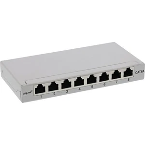 InLine Patchfeld Cat.6A 0,5HE 8-fach, Tisch/Wand-Montage, lichtgrau, RAL7035 - Bild 1 von 6