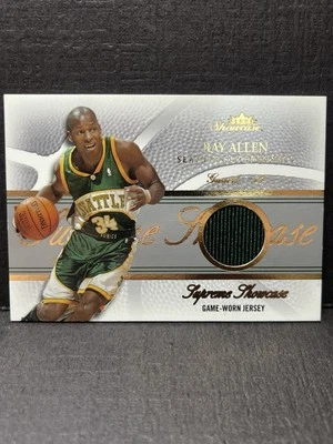 Ray Allen Game Used Jersey Patch 2004-05 Fleer Supreme Showcase Sonics SP /47 - Image 1 of 3