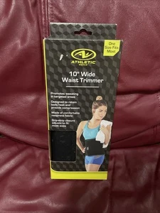 Black Waist Trimmer Belt 10" Wide Antimicrobial Protection Neoprene Workout Gym - Picture 1 of 2