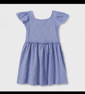 Toddler Girls' Rib Tie Back Short Sleeve Dress - Cat & Jack 3T - Picture 1 of 3