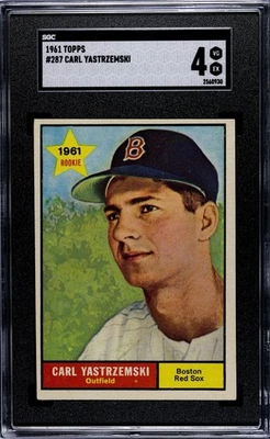 1961 TOPPS #287 CARL YASTRZEMSKI RC SGC 4 VG-EX BOSTON RED SOX HOF - Image 1 of 2