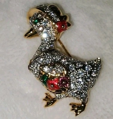 Vintage Swarovski Mother Goose Brooch/Pin Excellent Condition Beautiful Piece  - Image 1 of 4