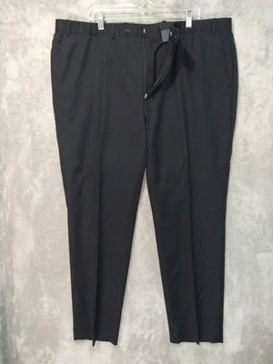 Pantalones de vestir Ralph Lauren para hombre 44x32 negro mezcla de lana frente plano pierna cónica Foto 1 de 4