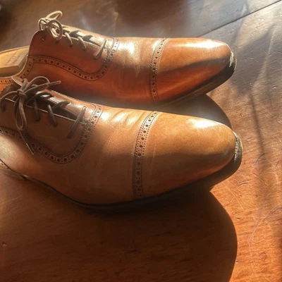 Zapatos con cordones Paul Stewart Stuarts Choice de cuero marrón para hombre 10E hechos en Inglaterra Foto 1 de 4