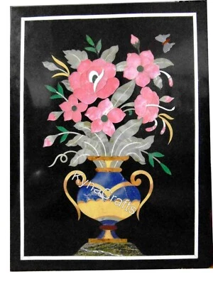 Black Marble Wall Scenery Beautiful Design Inlay Work Coffee Table Top for Hotel - Image 1 of 4