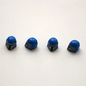 Star Wars LEGO x 4 Blue Minifigure, Headgear Helmet Mandalorian Warrior - Picture 1 of 1