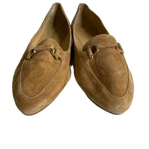 Talbots Zapatos Mocasines Planos Para Mujer Talla 8.5 Gamuza Tostada Punta Marrón Conducción - Imagen 1 de 8