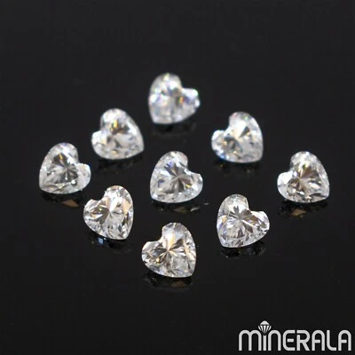 LABORATORIO MOISSANITA FORMA CORAZÓN CORTE FACETADO 3mm 4mm SUELTO D-E COLOR BLANCO VVS WP02728 Foto 1 de 4