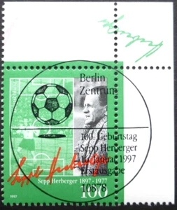 BRD Erstausgabestempel 1997 Ecke 2 Mi 1896, 100. Geburtstag Sepp Herberger - Bild 1 von 1