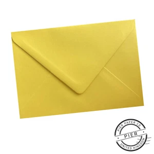 100 pack x C6 Premium Quality Canary Yellow 100gsm Envelopes by Pier Paper Co.