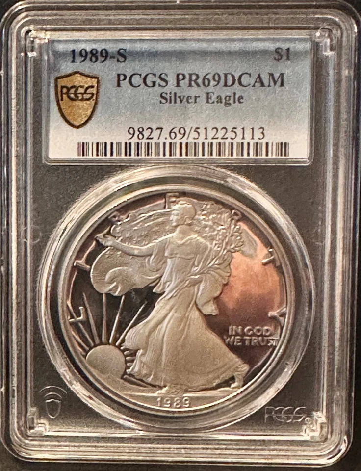 1989-s PR69DCAM Silver American Eagle Walking Liberty/marketing form - Image 1 of 4